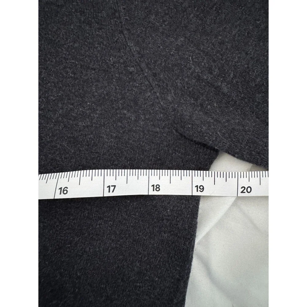 Uniqlo Cotton Cashmere Blend Mens Sweater Size S V-Neck Lightweight Charcoal